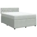 cadre de lit et matelas Gris clair 140x200cm Velours