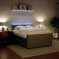 cadre de lit et matelas Gris clair 140x200cm Velours