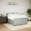 cadre de lit et matelas Gris clair 140x200cm Velours