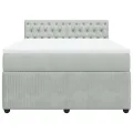 cadre de lit et matelas Gris clair 140x200cm Velours