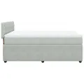 cadre de lit et matelas Gris clair 140x200cm Velours