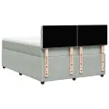 cadre de lit et matelas Gris clair 140x200cm Velours