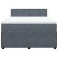 cadre de lit et matelas Gris foncé 140x200cm Velours