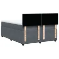 cadre de lit et matelas Gris foncé 140x200cm Velours