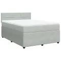 cadre de lit et matelas Gris clair 140x200cm Velours