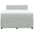 cadre de lit et matelas Gris clair 140x200cm Velours