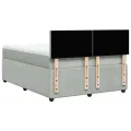 cadre de lit et matelas Gris clair 140x200cm Velours