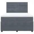 cadre de lit et matelas Gris foncé 140x200cm Velours