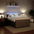 cadre de lit et matelas Gris clair 140x200cm Velours