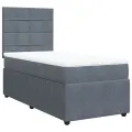 cadre de lit et matelas Gris foncé 90x200 cm Velours