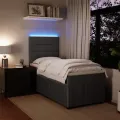 cadre de lit et matelas Gris foncé 90x200 cm Velours