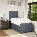 cadre de lit et matelas Gris foncé 90x200 cm Velours