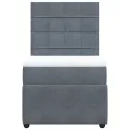 cadre de lit et matelas Gris foncé 90x200 cm Velours