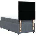 cadre de lit et matelas Gris foncé 90x200 cm Velours