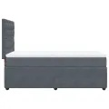 cadre de lit et matelas Gris foncé 90x200 cm Velours
