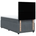 cadre de lit et matelas Gris foncé 90x200 cm Velours