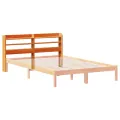 Tête de lit avec étagères marron cire 160 cm bois massif de pin