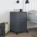 Table de chevet anthracite 36x39x59 cm acier