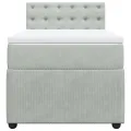 cadre de lit et matelas Gris clair 90x190 cm Velours