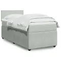 cadre de lit et matelas Gris clair 90x190 cm Velours