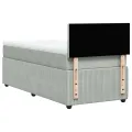 cadre de lit et matelas Gris clair 90x190 cm Velours