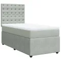 cadre de lit et matelas Gris clair 90x190 cm Velours