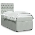 cadre de lit et matelas Gris clair 90x190 cm Velours