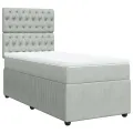 cadre de lit et matelas Gris clair 90x190 cm Velours