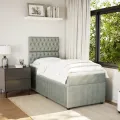 cadre de lit et matelas Gris clair 90x190 cm Velours