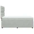 cadre de lit et matelas Gris clair 90x190 cm Velours