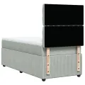 cadre de lit et matelas Gris clair 90x190 cm Velours