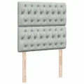 cadre de lit et matelas Gris clair 90x190 cm Velours
