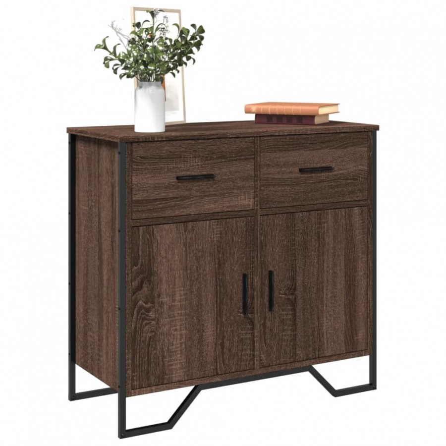 Buffet chêne marron 79,5x35,5x74,5 cm bois d'ingénierie