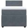cadre de lit avec matelas Gris foncé 100x200 cm