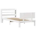 Cadre de lit avec tête de lit sans matelas blanc 100x200 cm