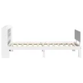 Cadre de lit avec tête de lit sans matelas blanc 100x200 cm
