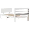 Cadre de lit avec tête de lit sans matelas blanc 100x200 cm