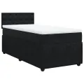 cadre de lit avec matelas Noir 100x200 cm Velours