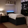 cadre de lit avec matelas Noir 100x200 cm Velours