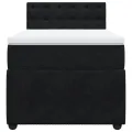 cadre de lit avec matelas Noir 100x200 cm Velours