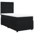 cadre de lit avec matelas Noir 100x200 cm Velours