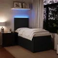 cadre de lit avec matelas Noir 100x200 cm Velours