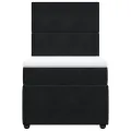 cadre de lit avec matelas Noir 100x200 cm Velours