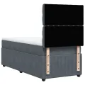 cadre de lit avec matelas Gris foncé 100x200 cm