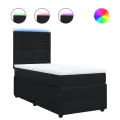 cadre de lit avec matelas Noir 100x200 cm Velours