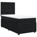 cadre de lit avec matelas Noir 100x200 cm Velours