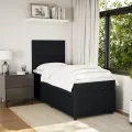 cadre de lit avec matelas Noir 100x200 cm Velours