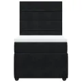 cadre de lit avec matelas Noir 100x200 cm Velours