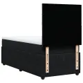 cadre de lit avec matelas Noir 100x200 cm Velours