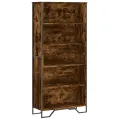 Bibliothèque chêne fumé 80x31x169 cm bois d'ingénierie